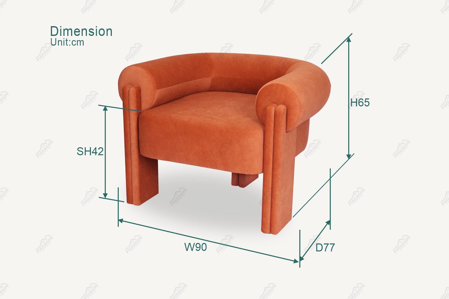 dimension of the accent armchair