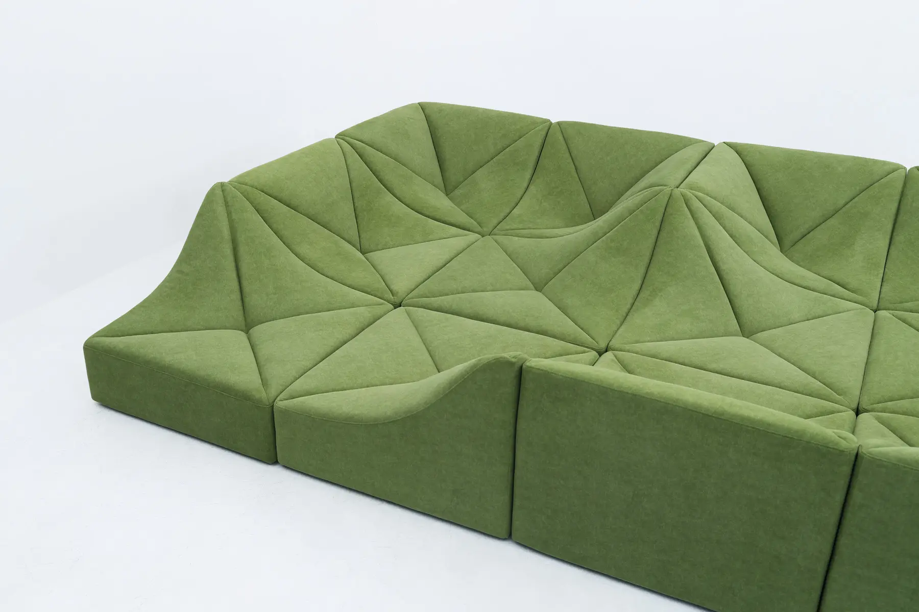 dune couch in green fabric
